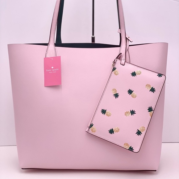 Kate Spade Colada Pineapple Graphic Large Tote Bag Pink Multi NWT - Picture 10 of 13